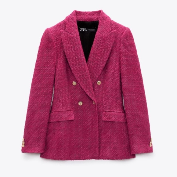 Zara Fuchsia Double-Breasted Blazer - Picture 4 of 6